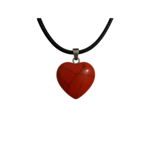 Colgante corazón de jaspe rojo