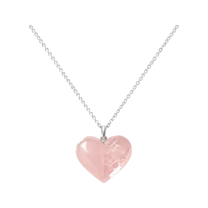 Colgante corazón de cuarzo rosa